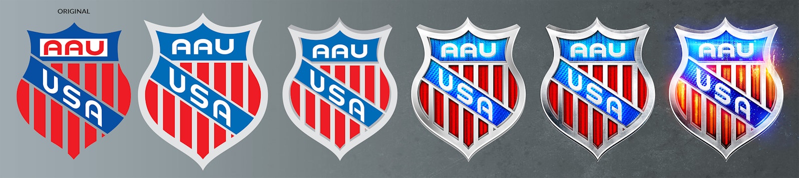 Progression of creating a stylized version of the AAU “shield” logo