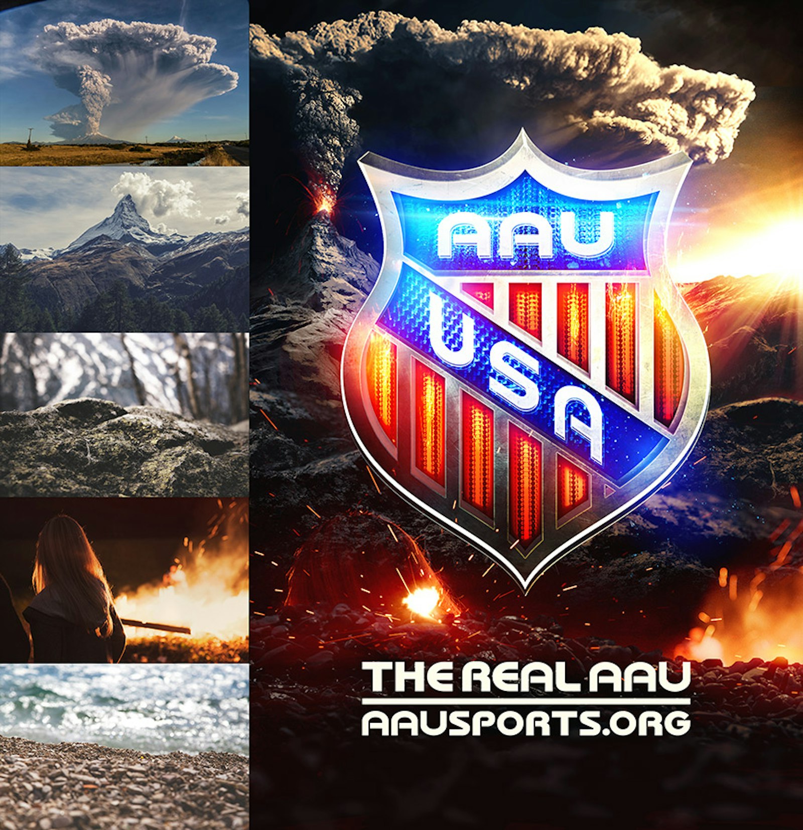 Stock photo assets used to create the AAU Shield poster